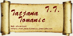 Tatjana Tomanić vizit kartica